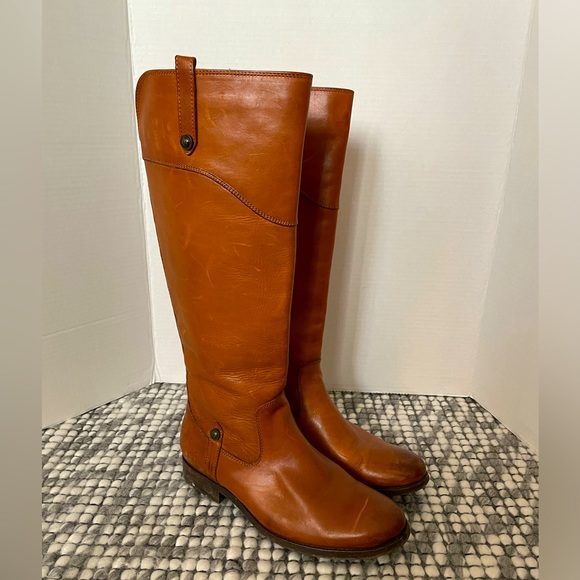 Frye Melissa brown leather knee high boot with inside zipper - Picture 1 of 10